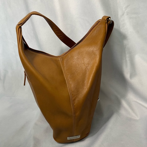 Tignanello Caramel Leather Hobo Bag - Picture 6 of 10